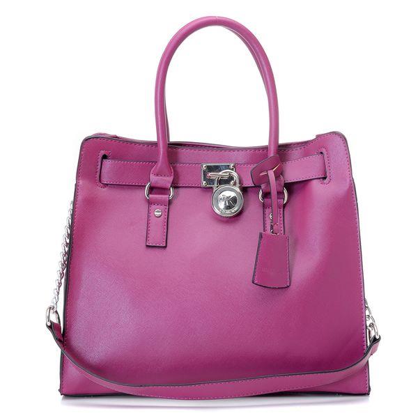 michael kors hamilton large tote purple skinn sølv Bestselger al7t0